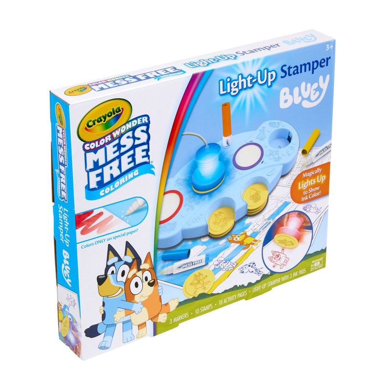 slide 2 of 6, Crayola Magic Light Up Bluey Stamper Art Set, Toddler Mess Free Coloring and Stamping Kit, Holiday Gift for Kids, Bluey Toys, Ages 3+, 1 ct