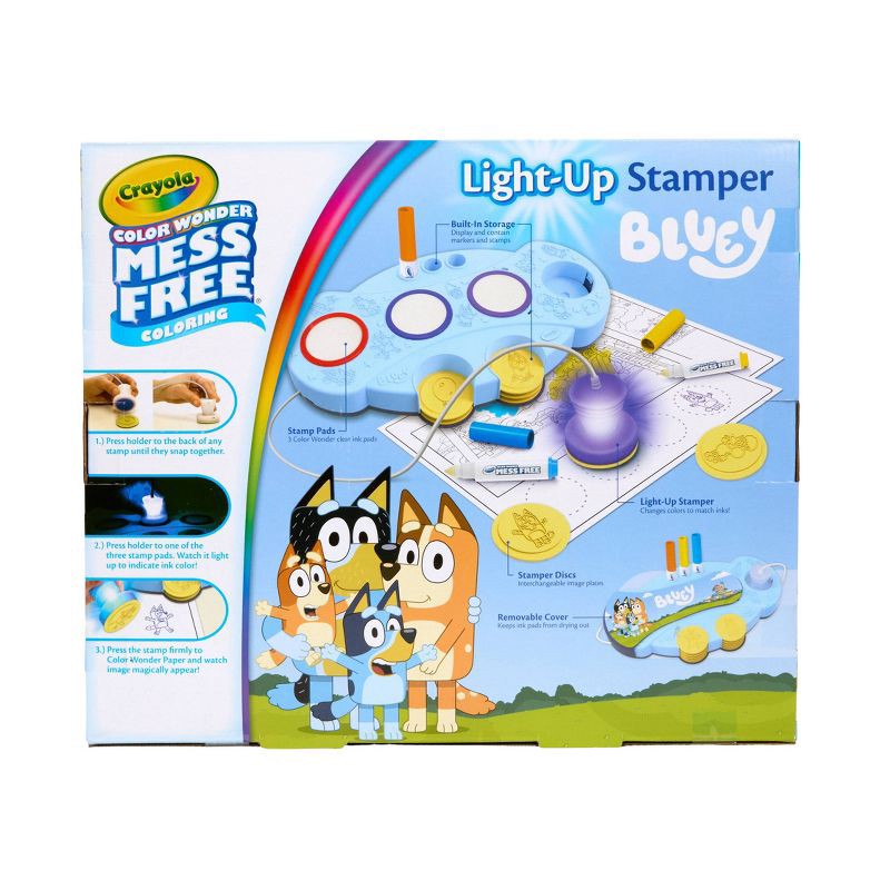 slide 5 of 6, Crayola Magic Light Up Bluey Stamper Art Set, Toddler Mess Free Coloring and Stamping Kit, Holiday Gift for Kids, Bluey Toys, Ages 3+, 1 ct