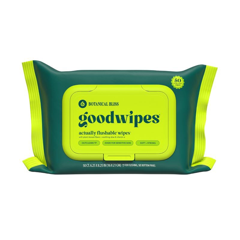 slide 2 of 8, Goodwipes Flushable Personal Wipes - Botanical Bliss - 50ct/2pk, 2 pk; 50 ct
