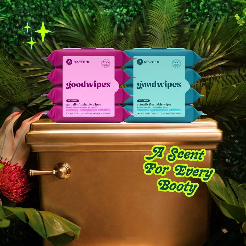 slide 5 of 8, Goodwipes Flushable Personal Wipes - Shea-Coco - 50ct/4pk, 50 ct, 4 ct