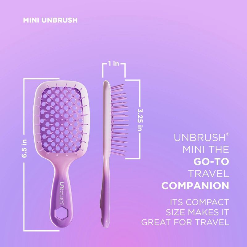 slide 5 of 5, UNbrush Holiday Ombre Purple Detangling Hair Brush Gift Set - 2pk, 2 ct