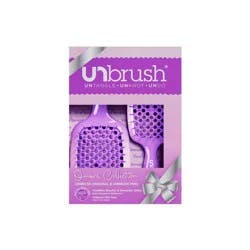UNbrush Holiday Ombre Purple Detangling Hair Brush Gift Set - 2pk