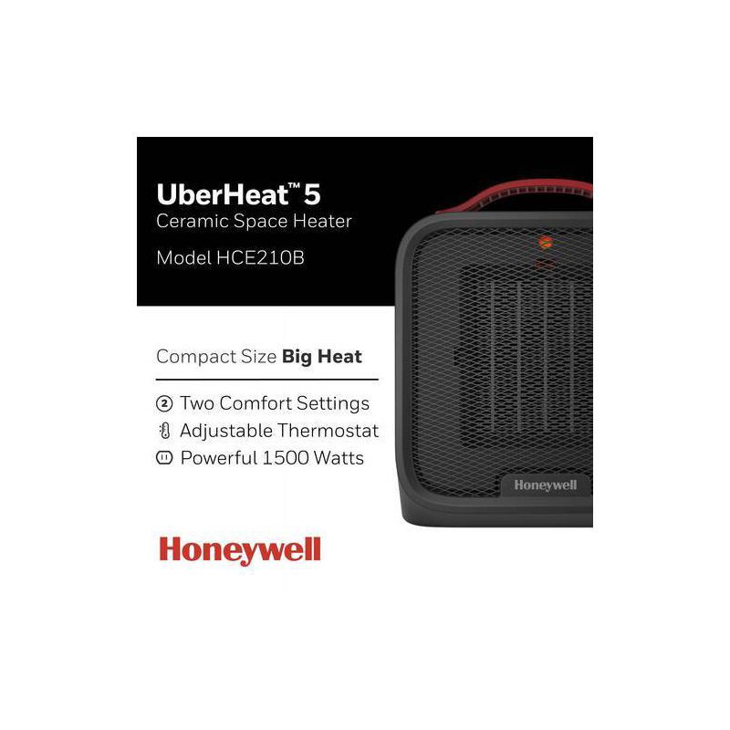 slide 2 of 8, Honeywell Uber Heat 5 Ceramic Heater Black, 1 ct