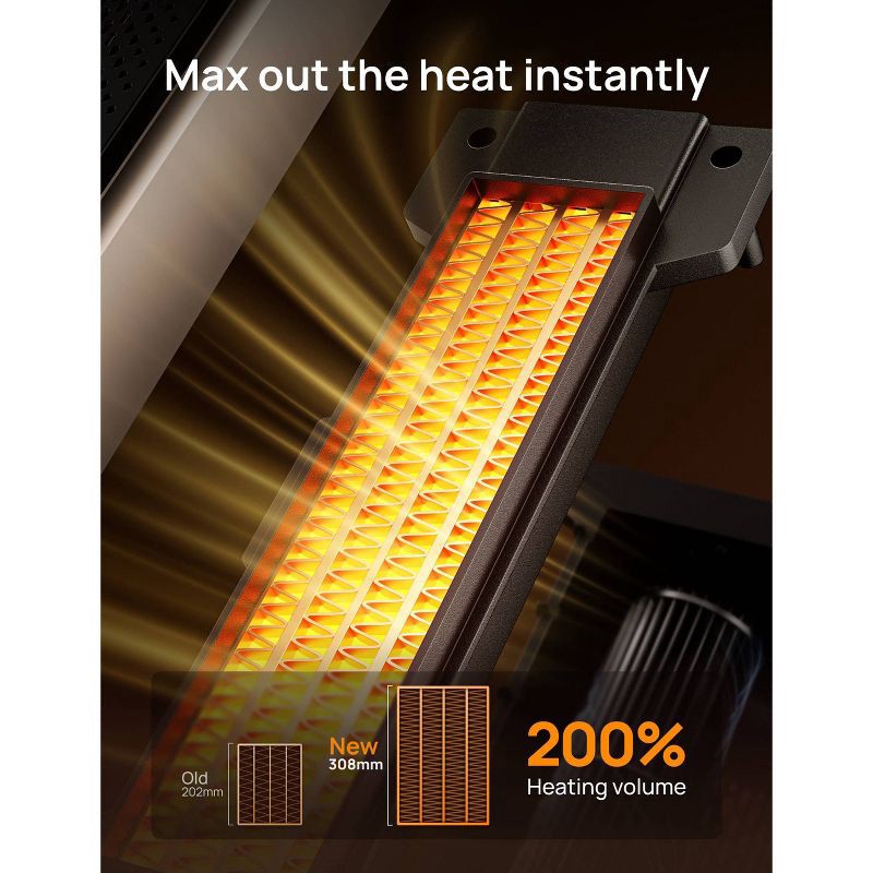 slide 5 of 8, DREO 1500W Solaris Max 25" Ceramic Space Heater Oscillating Fast Heat and Ultra-Quiet ECO Mode Remote, 1 ct
