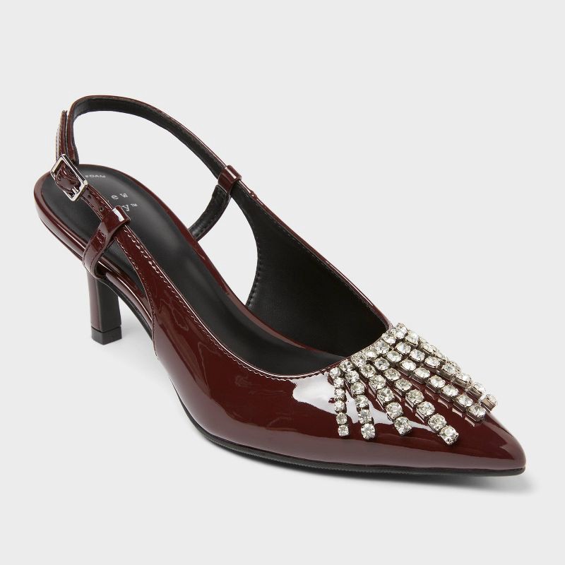 slide 1 of 3, Women's Serafina Heels with Memory Foam Insole - A New Day™ Dark Brown 6.5, 1 ct