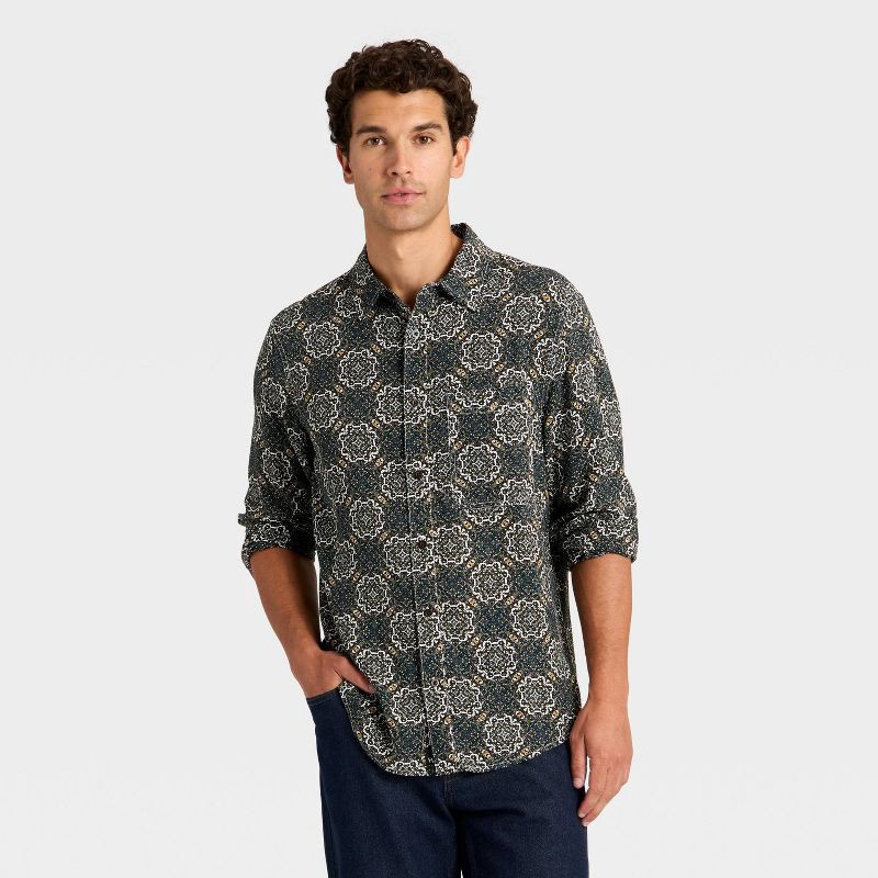 slide 1 of 3, Houston White Men's Collared Shirt - Black XXL, 1 ct