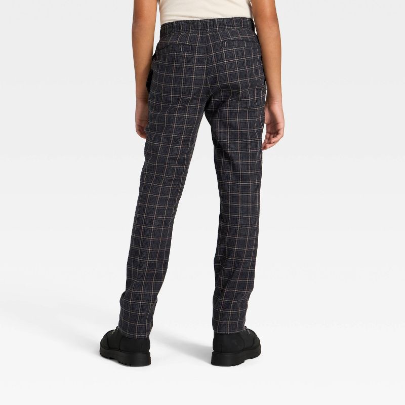 slide 2 of 3, Boys' Plaid Dress Pants - Cat & Jack™ Black 14, 1 ct