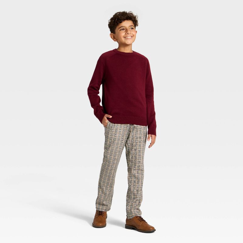 slide 3 of 3, Boys' Plaid Dress Pants - Cat & Jack™ Beige 12, 1 ct