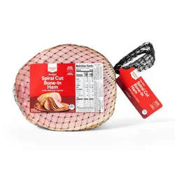 Smoked Spiral-Cut Bone-In Ham Pork - price per lb - Market Pantry™