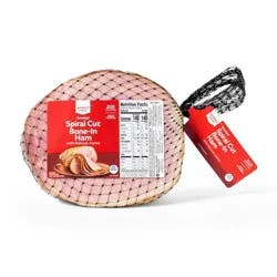 Smoked Spiral-Cut Bone-In Ham Pork - price per lb - Market Pantry™