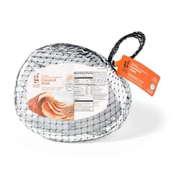 Smoked Spiral Sliced-Half Bone-In Uncured Ham Seasonal Pork - price per lb - Good & Gather™