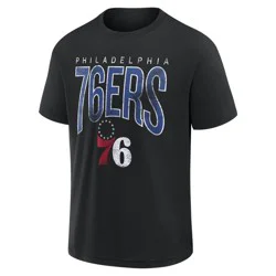 NBA Philadelphia 76ers Men's Black Short Sleeve T-Shirt - XL