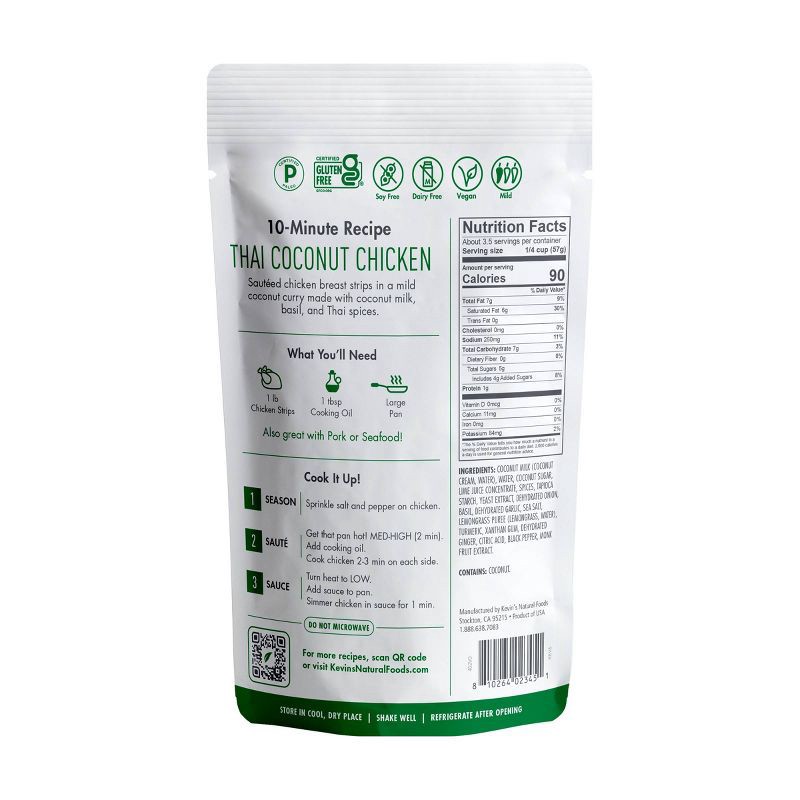 slide 2 of 4, Kevin's Natural Foods Thai Coconut Sauce - 7oz, 7 oz