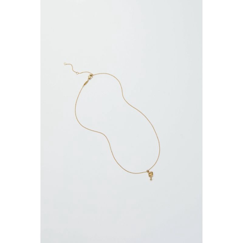 slide 5 of 10, Tiny Tags 14K Gold Ion Plated Pickle Ball Necklace, 1 ct