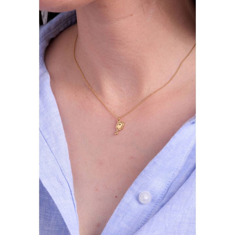 slide 8 of 10, Tiny Tags 14K Gold Ion Plated Pickle Ball Necklace, 1 ct
