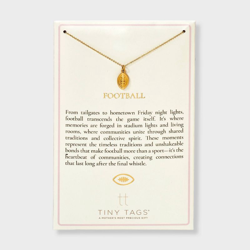 slide 3 of 12, Tiny Tags 14K Gold Ion Plated Football Necklace, 1 ct