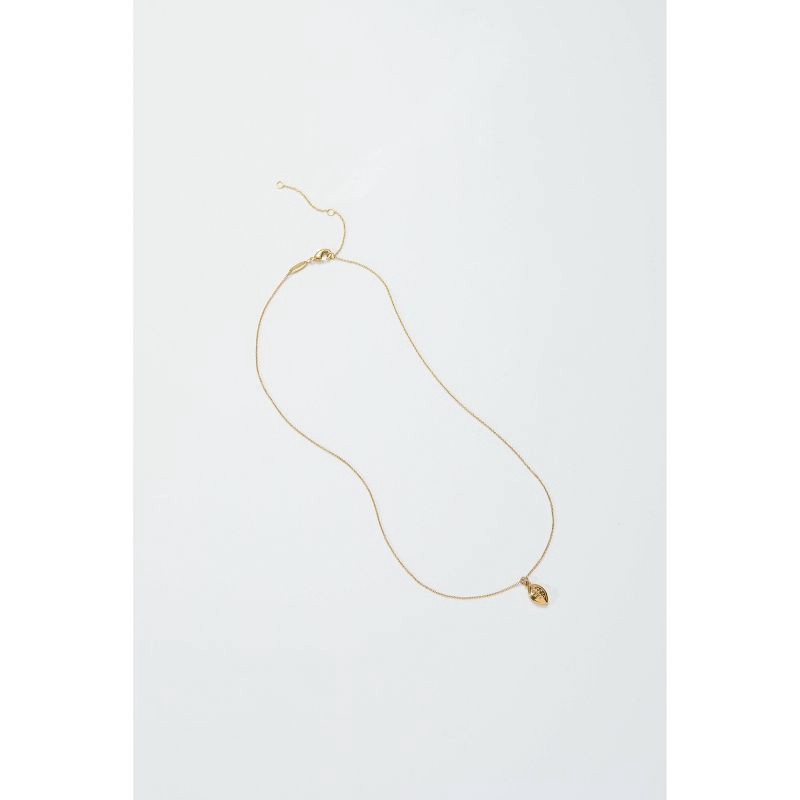 slide 5 of 12, Tiny Tags 14K Gold Ion Plated Football Necklace, 1 ct