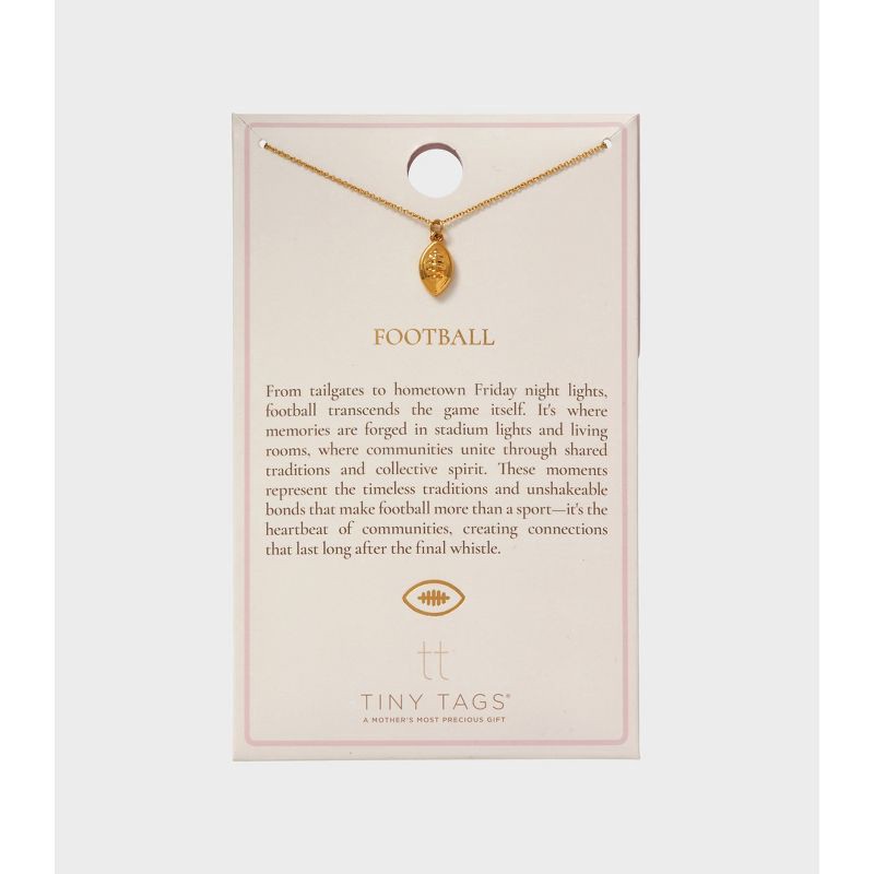 slide 6 of 12, Tiny Tags 14K Gold Ion Plated Football Necklace, 1 ct
