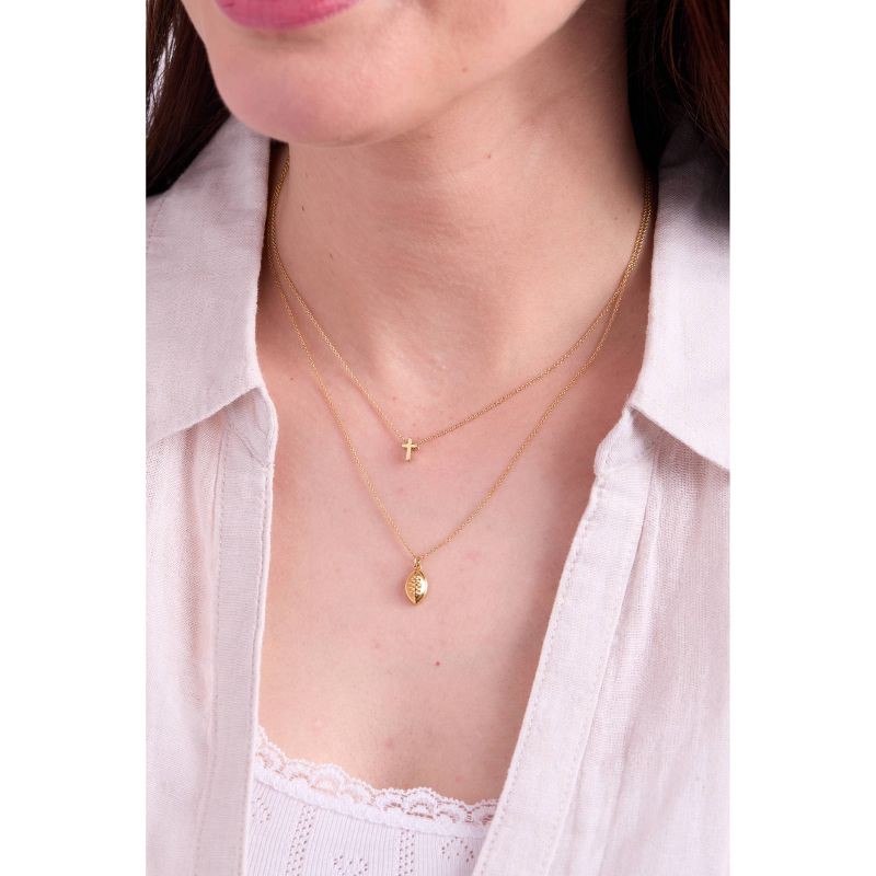 slide 8 of 12, Tiny Tags 14K Gold Ion Plated Football Necklace, 1 ct