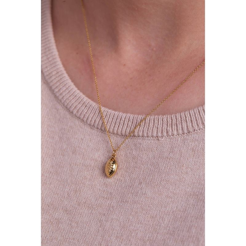 slide 9 of 12, Tiny Tags 14K Gold Ion Plated Football Necklace, 1 ct