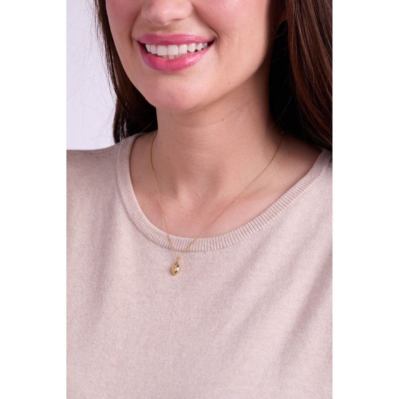 slide 10 of 12, Tiny Tags 14K Gold Ion Plated Football Necklace, 1 ct