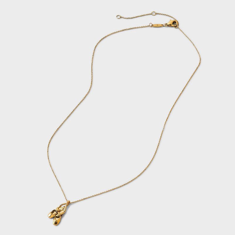 slide 2 of 11, Tiny Tags 14K Gold Ion Plated Dance Slipper Necklace, 1 ct