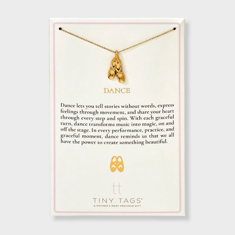 slide 3 of 11, Tiny Tags 14K Gold Ion Plated Dance Slipper Necklace, 1 ct