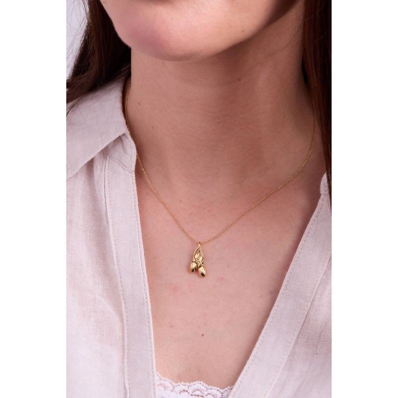 slide 7 of 11, Tiny Tags 14K Gold Ion Plated Dance Slipper Necklace, 1 ct