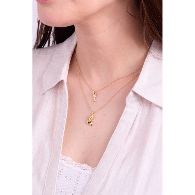 slide 9 of 11, Tiny Tags 14K Gold Ion Plated Dance Slipper Necklace, 1 ct