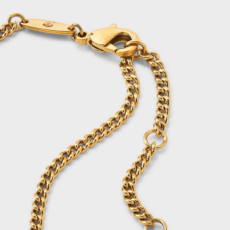 slide 4 of 8, Tiny Tags 14K Gold Ion Plated White Enamel Daisy Bracelet, 1 ct