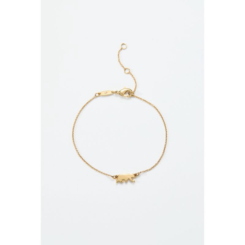 slide 5 of 9, Tiny Tags 14K Gold Ion Plated Bear Bracelet, 1 ct