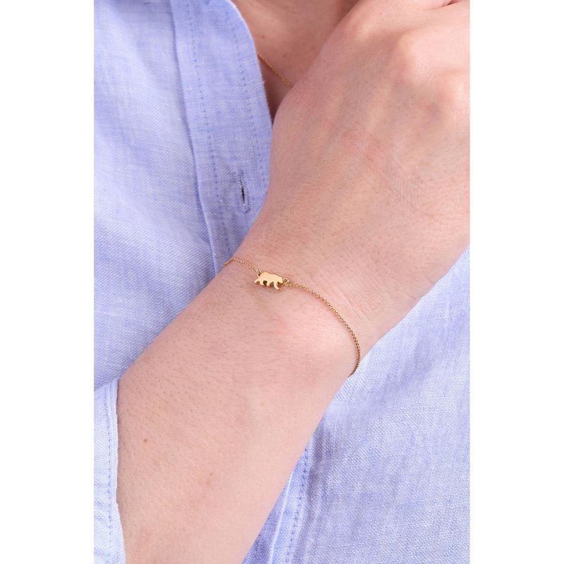 slide 7 of 9, Tiny Tags 14K Gold Ion Plated Bear Bracelet, 1 ct