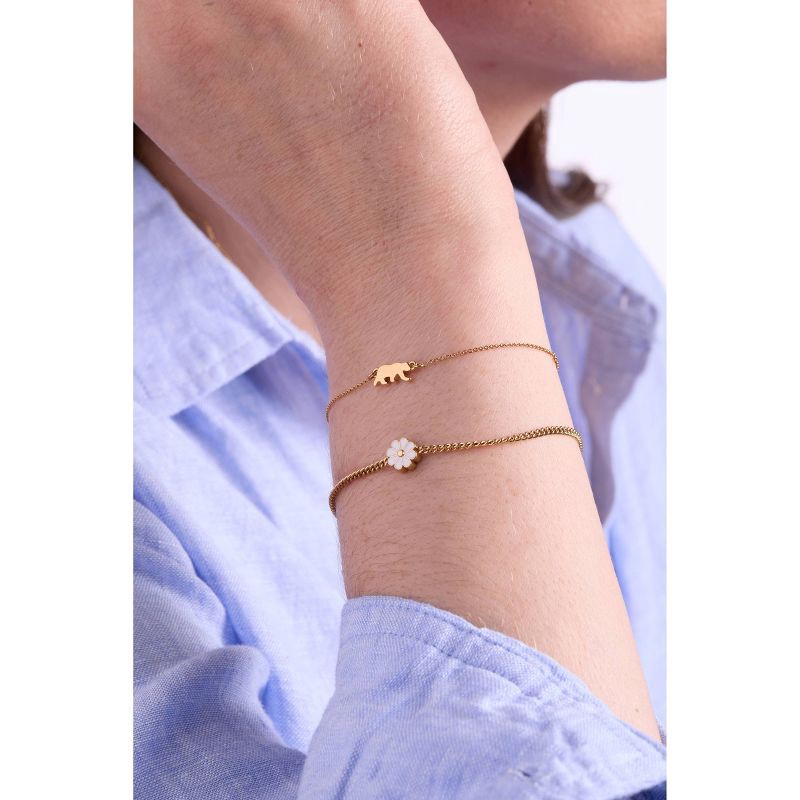 slide 8 of 9, Tiny Tags 14K Gold Ion Plated Bear Bracelet, 1 ct