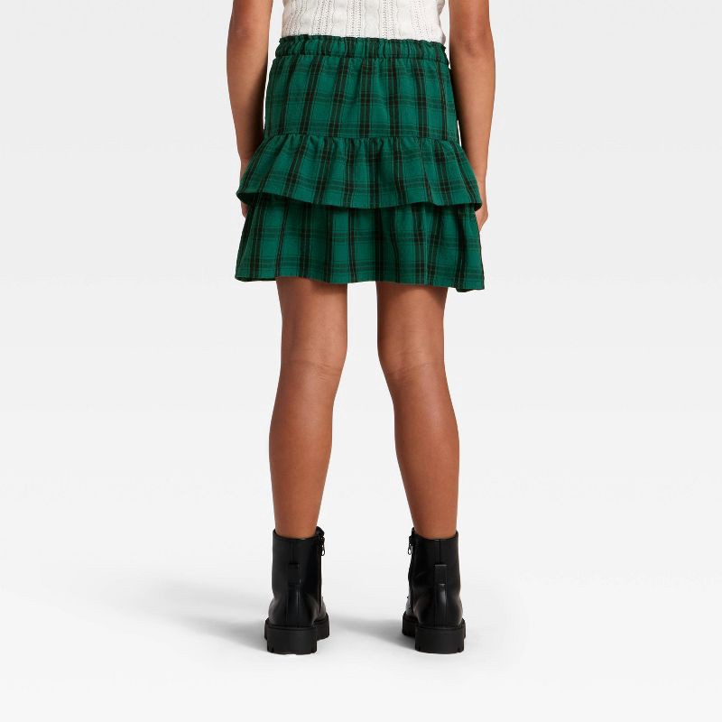 slide 2 of 3, Girls' Plaid Skirt - Cat & Jack™ Dark Jade L, 1 ct