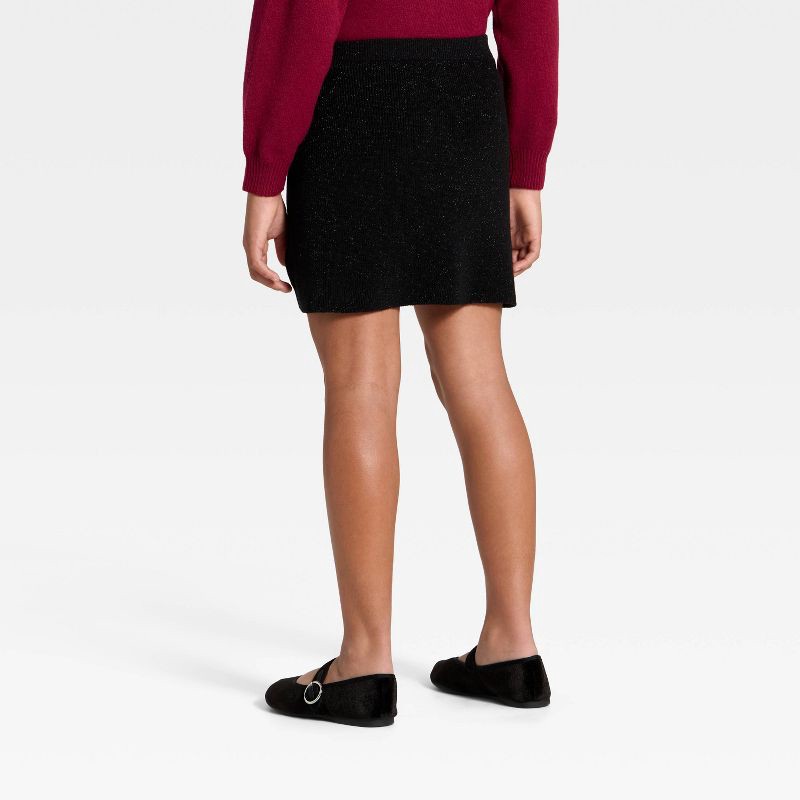 slide 2 of 3, Girls' Sweater Skirt - Cat & Jack™ Black L, 1 ct