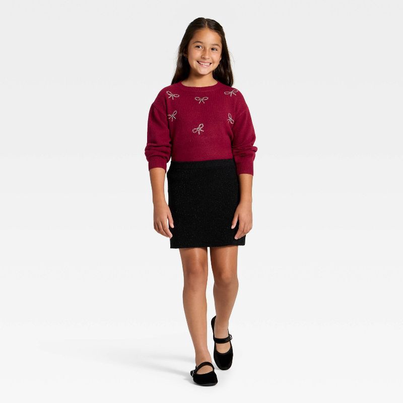 slide 3 of 3, Girls' Sweater Skirt - Cat & Jack™ Black L, 1 ct