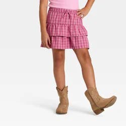 Girls' Plaid Skirt - Cat & Jack™ Pink XS