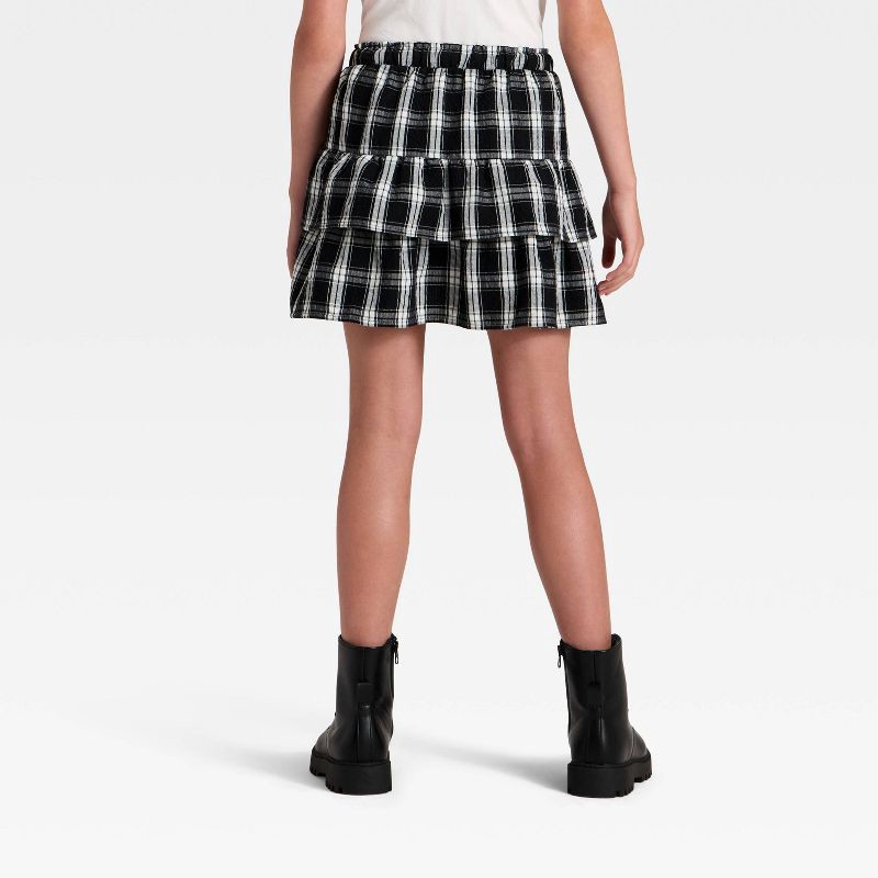 slide 2 of 3, Girls' Plaid Skirt - Cat & Jack™ Black/White L, 1 ct