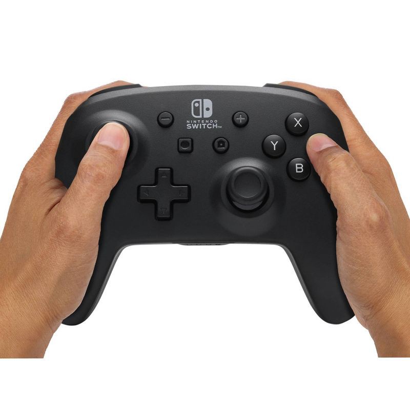 slide 7 of 10, PowerA Jet Black Wireless Controller - Nintendo Switch: Bluetooth, USB, Standard Controller, 1 ct