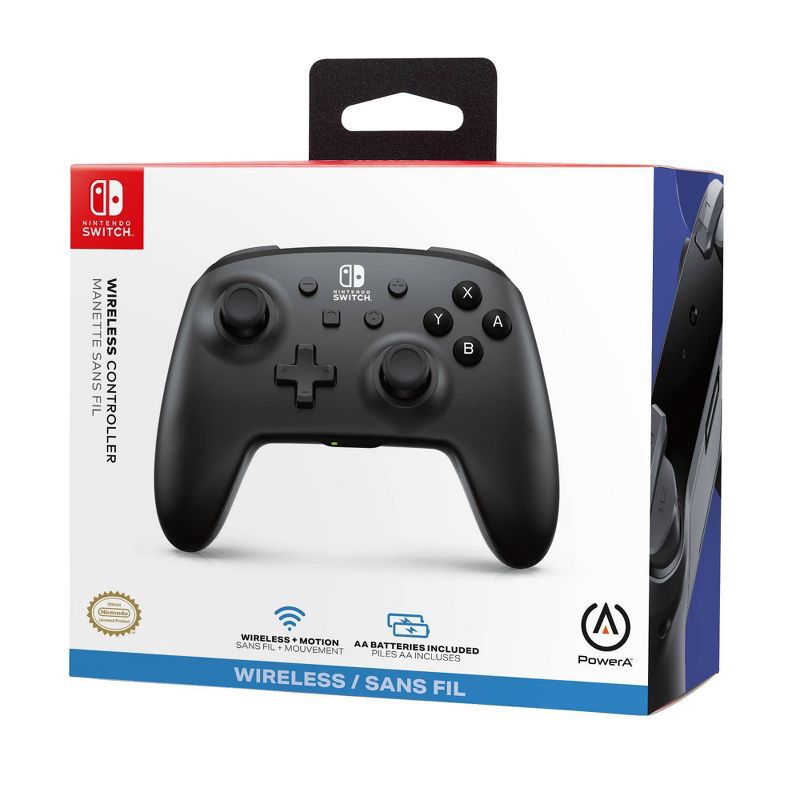 slide 8 of 10, PowerA Jet Black Wireless Controller - Nintendo Switch: Bluetooth, USB, Standard Controller, 1 ct