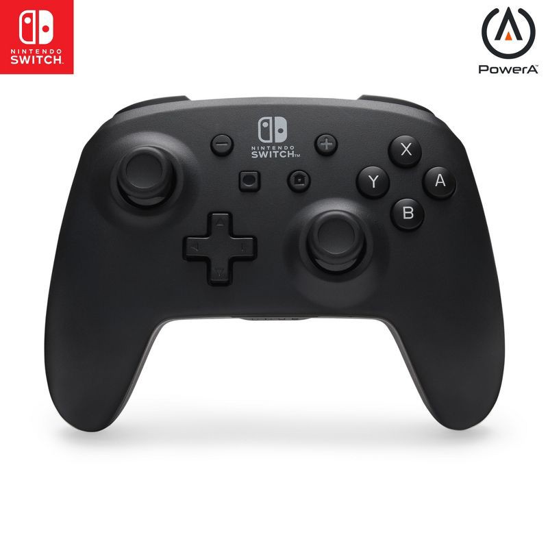 slide 1 of 10, PowerA Jet Black Wireless Controller - Nintendo Switch: Bluetooth, USB, Standard Controller, 1 ct