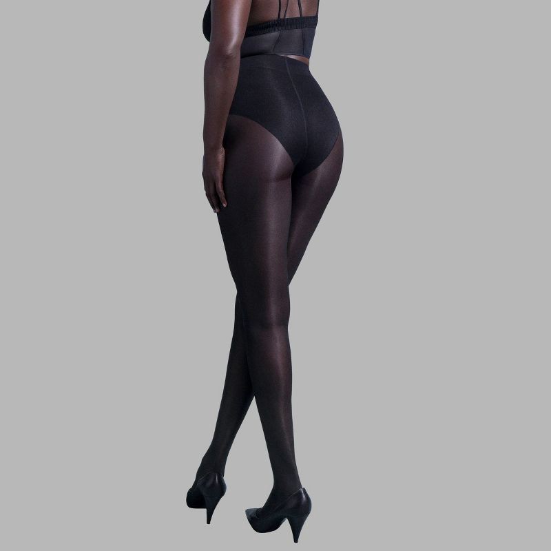 slide 1 of 5, L'eggs Women's 360 Contour High Cut Sheer Tights - Black S, 1 ct