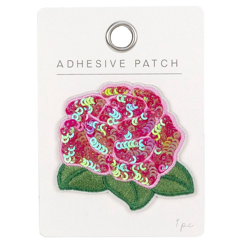 slide 1 of 5, Horizon Group Personalization Adhesive Patch Icon Pink Flower, 1 ct