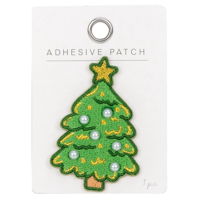 slide 1 of 5, Horizon Group Personalization Adhesive Patch Icon Christmas Tree, 1 ct