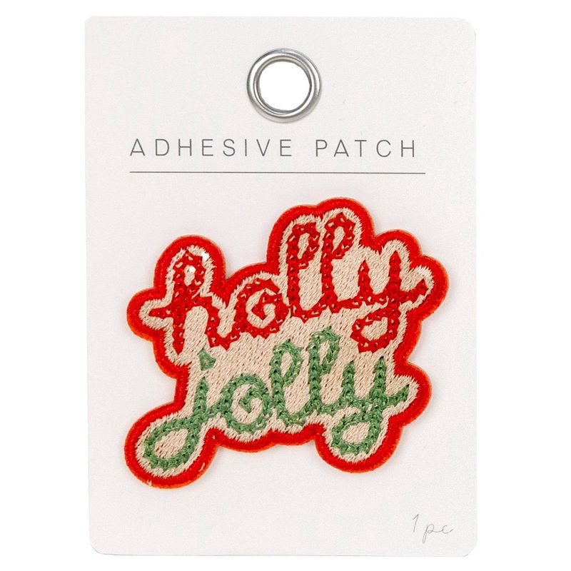 slide 1 of 5, Horizon Group Personalization Adhesive Patch Icon Holly Jolly, 1 ct