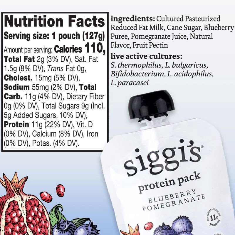 slide 7 of 9, siggi's Blueberry Pomegranate Acai Traditional Yogurt - 4.5oz, 4.5 oz