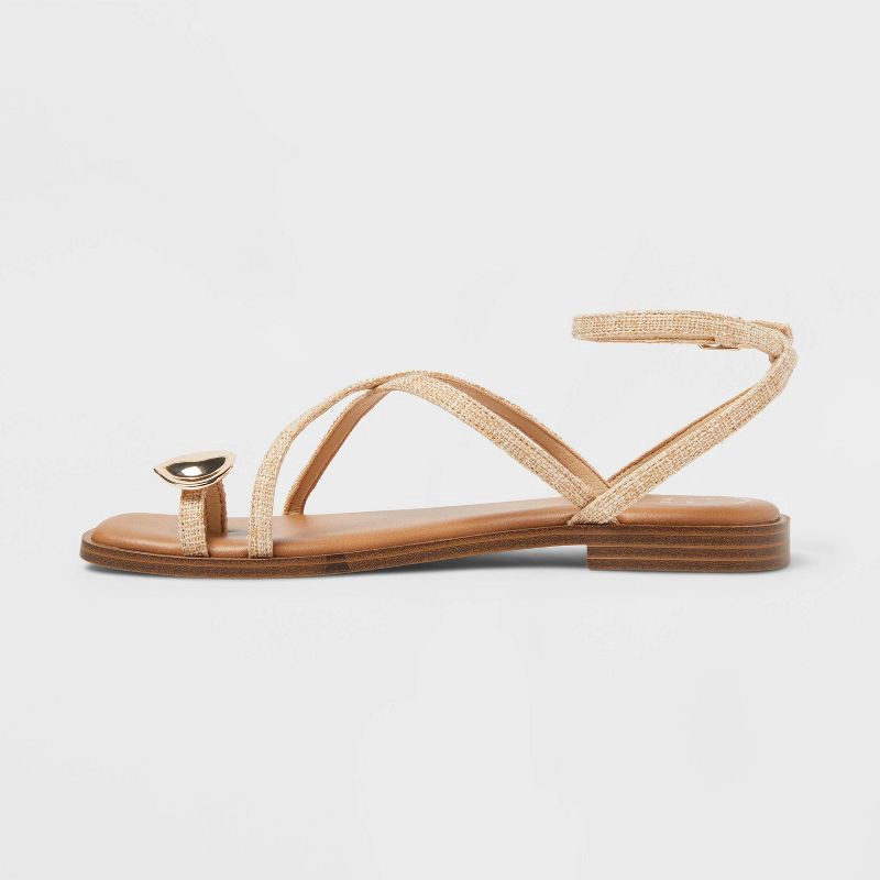 slide 2 of 4, Women's Winnie Sandals with Memory Foam Insole - A New Day™ Tan 7.5, 1 ct