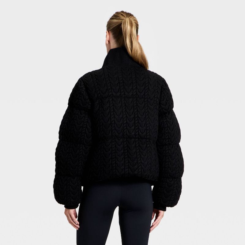 slide 2 of 5, Women's Puffer Jacket - All In Motion™ Black L, 1 ct