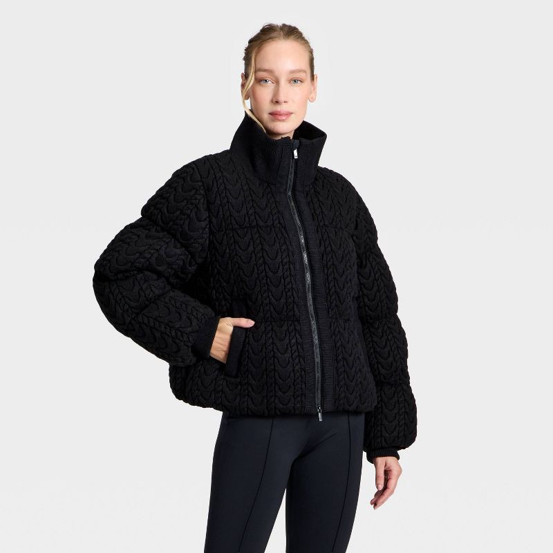 slide 1 of 5, Women's Puffer Jacket - All In Motion™ Black L, 1 ct
