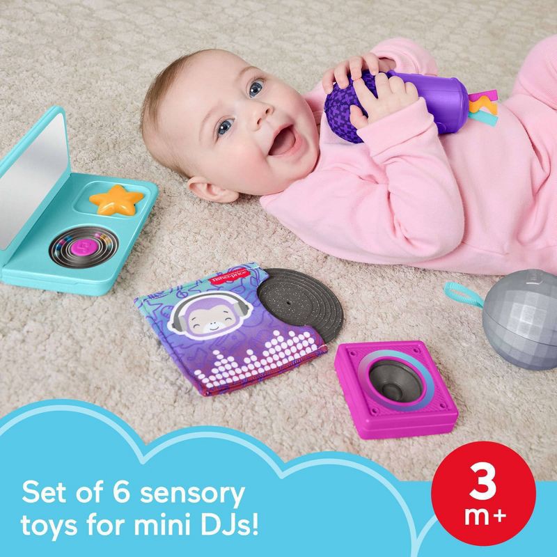 slide 7 of 7, Fisher-Price Mini Me Moments DJ Gift Set, Baby Sensory Learning Toys for Play - 6pc, 6 ct